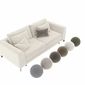 Modern Two Seater Sofa With Plush Cushions And Multiple Color Options 3d model
