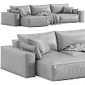 Modern Sectional Sofa Designs With White Gray Colors Cushions And Blanket
