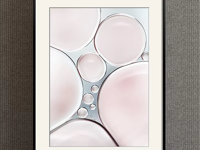 Abstract Circular Pink And White Decorative Wall Art With Framed Design 3d model