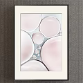 Abstract Circular Pink And White Decorative Wall Art With Framed Design