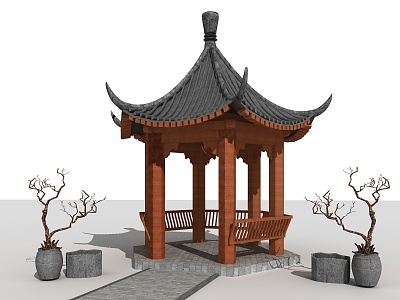 Chinese-style ancient pavilion rest pavilion model