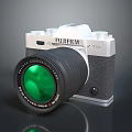 Fujifilm X T10 Digital Camera Featuring Green Lens And Silver Black Body Design