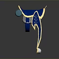 Stylish Blue Hat With Gold Accents Green Brim And Fashion Design