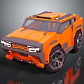 Orange Electric Toy SUV Car With Modern Design And Stylish Wheels