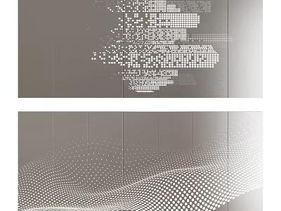 Modern Wall Panel Design With Intricate Dot Patterns And Wave Shaped Decorative Features 3d model