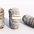 Chinese style column landscape column dragon pattern stone column stone pier 3d model
