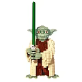 Detailed Lego Yoda Building Blocks Character Figure Holding Green Lightsaber
