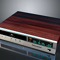 Videoseven Electronic Device With Wooden Top Panel And Digital Time Display Front Buttons 3d model