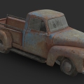 Abandoned car GMC 9300 pickup scrapped car pickup 3d model