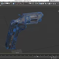 Revolver pistol gun semi-automatic pistol revolver gun old revolver low face number low model simple model game film and television level realistic 3d model