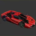 Red Sports Car In Low Poly Style With Sleek Design And 3D Model Features