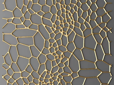 Golden Honeycomb Pattern Modern Wall Decoration With Intricate Geometric Design 3d model