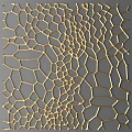 Golden Honeycomb Pattern Modern Wall Decoration With Intricate Geometric Design