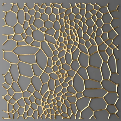 Golden Honeycomb Pattern Modern Wall Decoration With Intricate Geometric Design 3d model