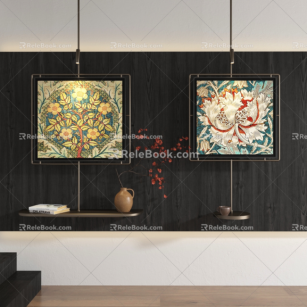 New Chinese abstract decorative painting 3d model