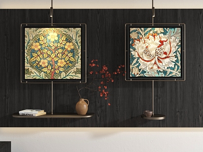 New Chinese abstract decorative painting 3d model