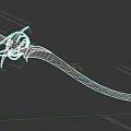 Decorative Turquoise Sword With Curved Blade And Ornate Silver Hilt Design