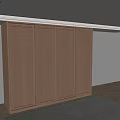 Modern Minimalist Light Brown Wooden Wardrobe With Four Louvered Doors
