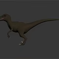 3D Dinosaur Model In Standing Pose With Sharp Teeth Detailed Skin Texture On Gray Background 3d model