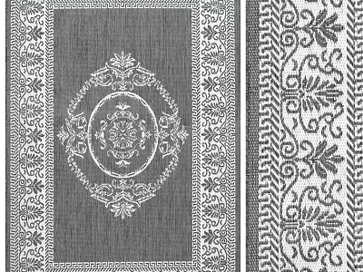 Elegant Classic Square Rug With Intricate Central Ornament And Detailed Border Patterns 3d model