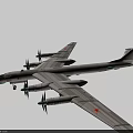 Classic Passenger Plane In Flight With Four Propeller Engines And Red Star Symbols