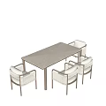 Modern Outdoor Table with Woven Rattan Chairs Light Beige Design for Patio Garden