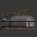 Future Architecture Dome Shaped Design With Transparent Glass Walls Red Seats And Natural Tree Element