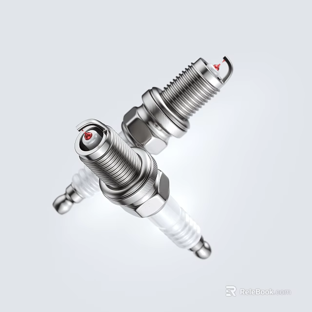 Industrial Spark Plugs Featuring Metal Threads Ceramic Insulators And Red Electrode Tips 3d model 