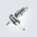 Industrial Spark Plugs Featuring Metal Threads Ceramic Insulators And Red Electrode Tips 3d model