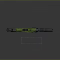 Futuristic Green And Black Tactical Weapon With Barrel And Scope Design