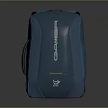 Caimoe Blue Backpack With Textured Fabric And Yellow Accent Logo 3d model