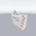 Kids Bed With House Shaped Top Storage Drawers Staircase And Wooden Accents