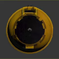 Industrial Drill Bit with Yellow and Black Cylindrical Design Toothed End and Grooved Body