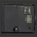 Retro Vintage Black Camera with Leather Texture Lens and Control Buttons