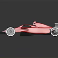 Red Racing Car With Streamlined Design And Black Accents On Shiny Surface 3d model