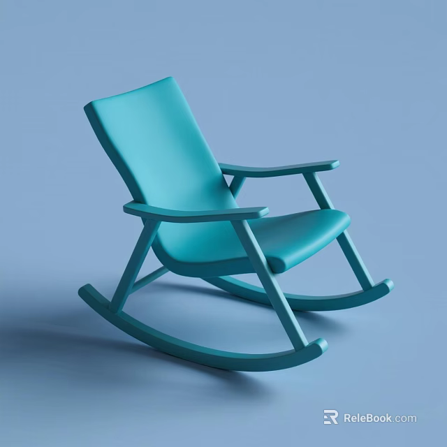 Turquoise Leisure Rocking Chair With Modern Design Smooth Lines And Comfort 3d model 