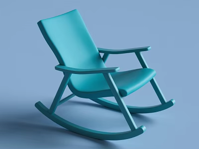 Turquoise Leisure Rocking Chair With Modern Design Smooth Lines And Comfort 3d model