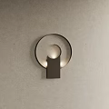 Modern Metallic Wall Lamp with Circular Ring Design and Elegant Lighting Effect 3d model