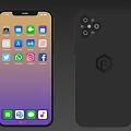 Smartphone Home Screen Display With Various App Icons And Social Media Applications