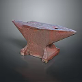 Vintage Rusty Iron Anvil With Classic Shape And Sturdy Base For Blacksmith Metalworking