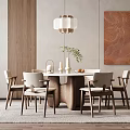 Quiet table and chair combination 3d model
