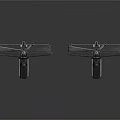 Two Industrial Metal Clamps With Sturdy Steel Construction And Modern Design