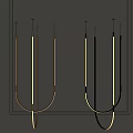 Modern U Shaped Chandeliers With LED Strips And Metal Frames For Interior Living Room