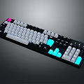 Mechanical Keyboard With Multicolor Keys RGB Backlight And Black Base Design 3d model