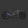 Futuristic Motorcycle Design With Black Body Exposed Engine And Blue Light Effects 3d model