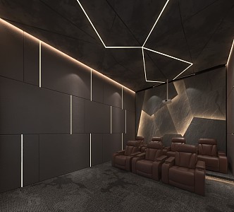 Modern AV Room Simple Technology Home Theater Private Theater 3d model