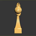 Golden Decorative Household Trophy With Dragon Head Soccer Ball And Base Plate