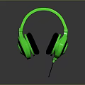 Vibrant Green Over Ear Wired Headphones Modern Electronic Audio Accessory Device 3d model