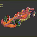 McLaren Formula 1 Race Car With Yellow Blue Livery And Aerodynamic Design
