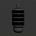 Black Grenade Weapon With Top Pin Multiple Layered Structure And EMP30 Label